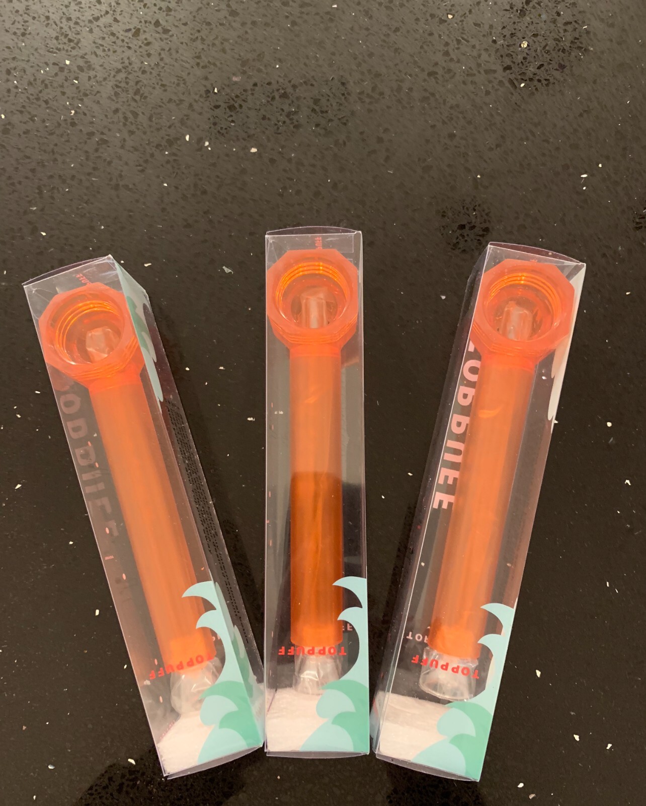 [3PCS Orange] Screw-on Water Bottle Converter Glass Bong Hookah