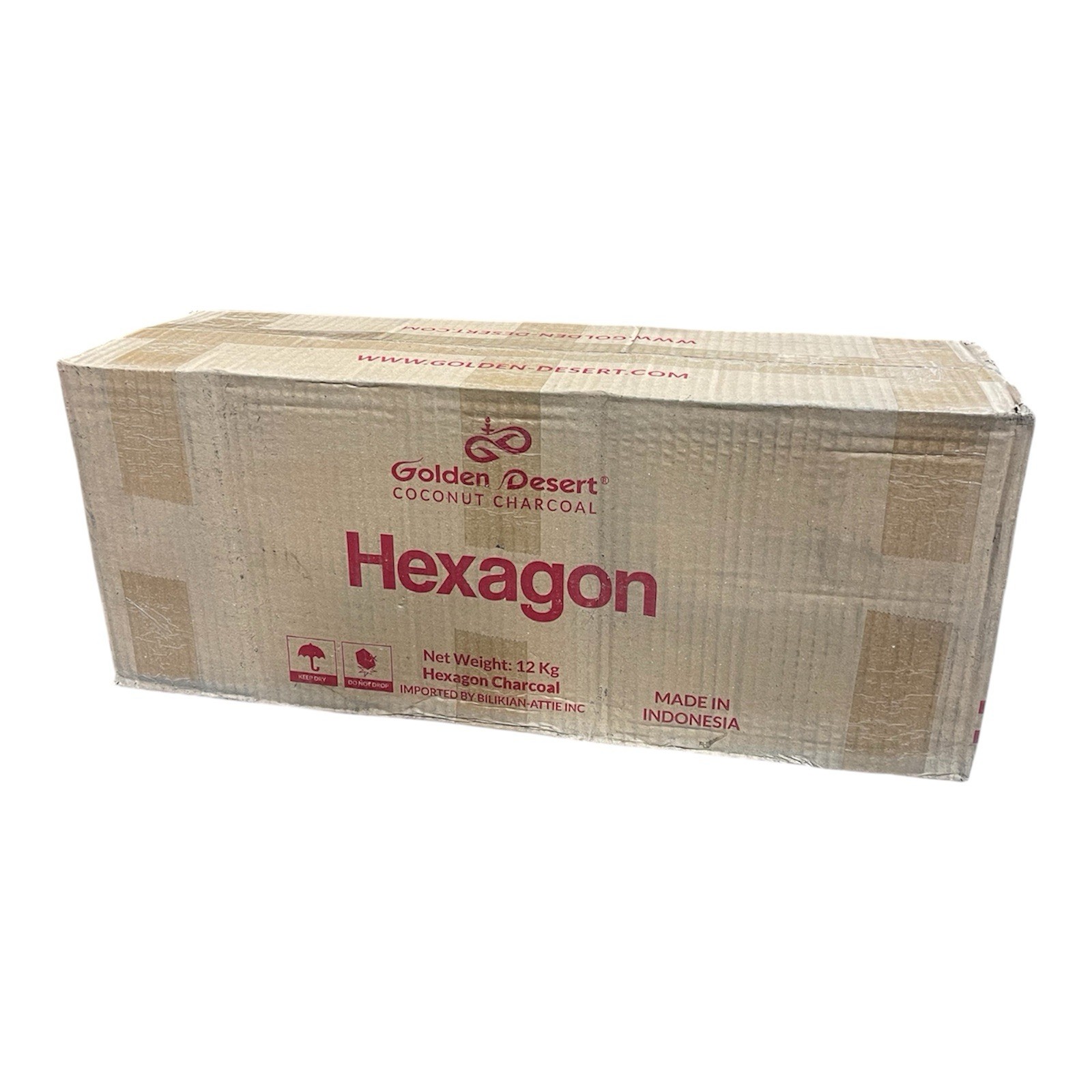 1 case Of HEXAGON COCONUT CHARCOAL Golden Desert 12kg 768pcs