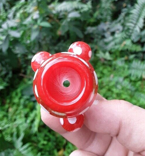14mm Glass Bowl Piece Male Slide Mushroom Red White Hookah