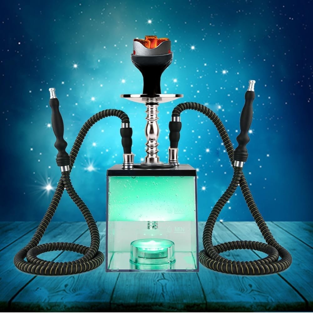 Upgraded Large Opening Design 2 Hose Hookah Set with Travel Bag and Cleaning …