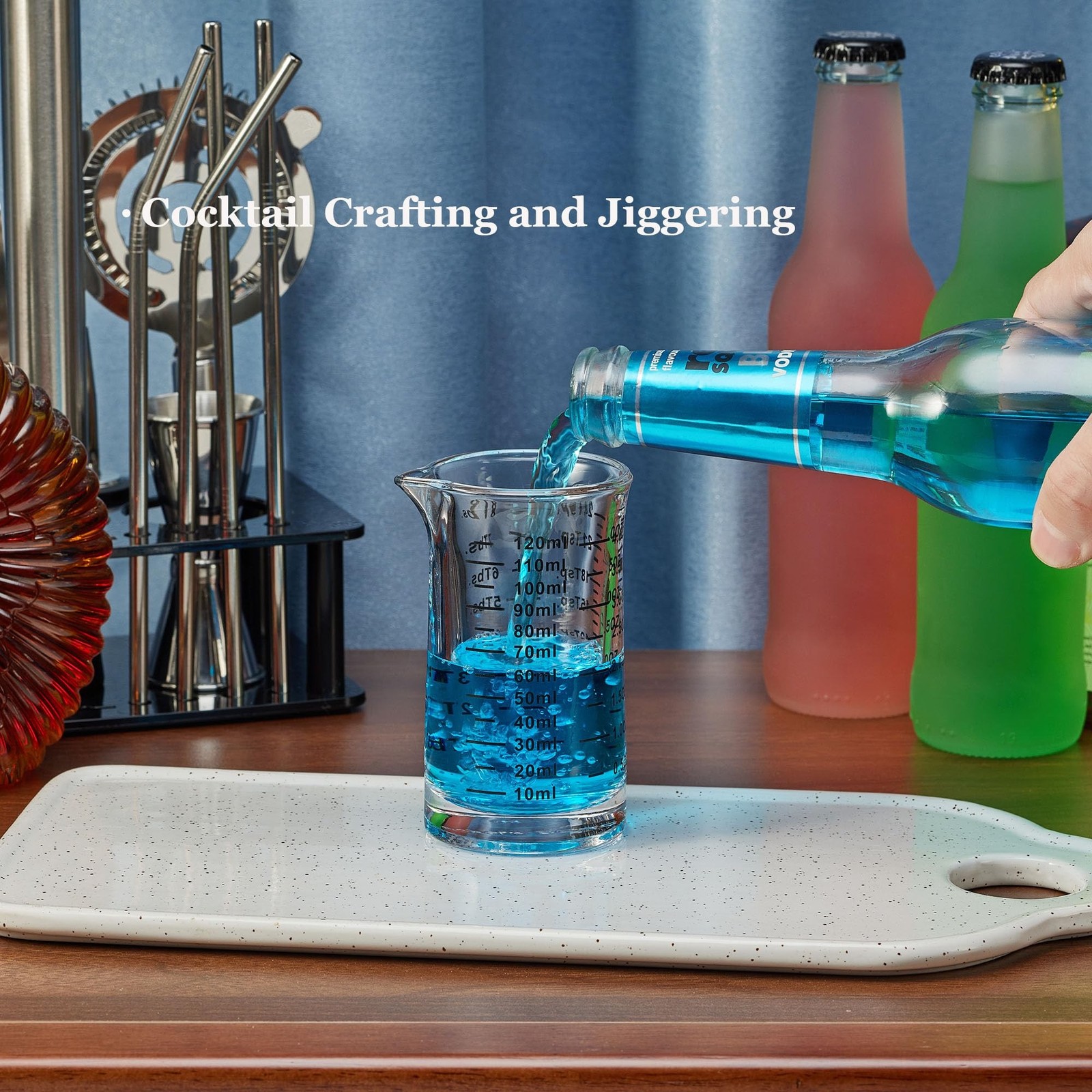 Ackers 4 Oz Glass Measuring Cup,Borosilicate Shot Glass with V-Shaped Spout-B…