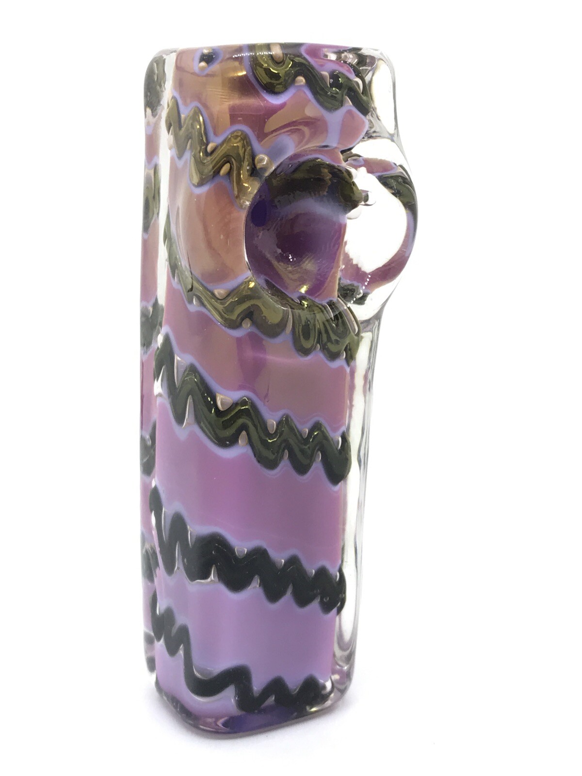 USA 3” MINI PIPE BLOWN GLASS HITTER POCKET BOWL CUBE BLOCK TOBACCO OG HAND HEAVY