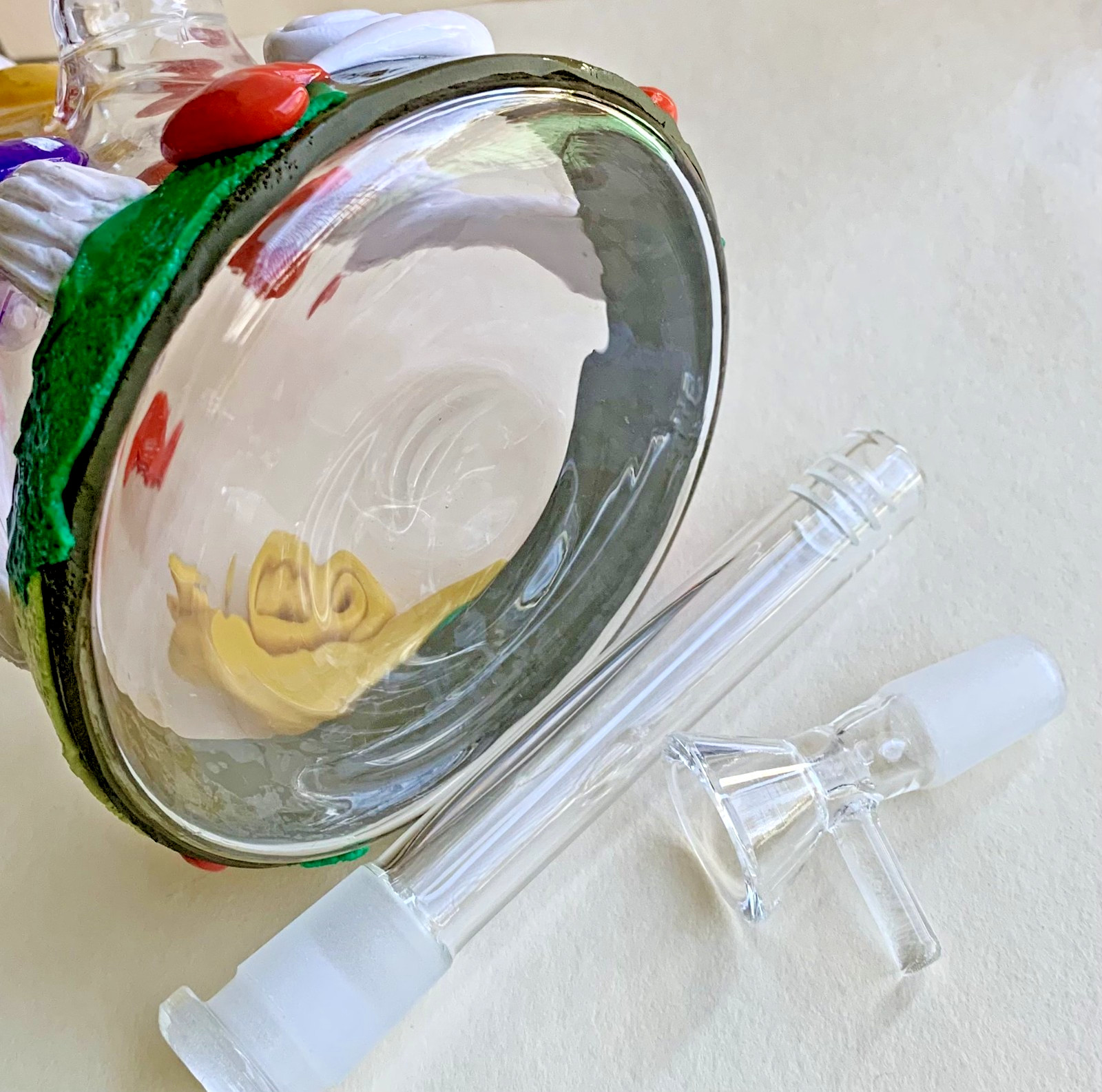 10 inch 3D Hand Made Mushroom Glass Beaker Tobacco Hookah Smoking Water Pipe