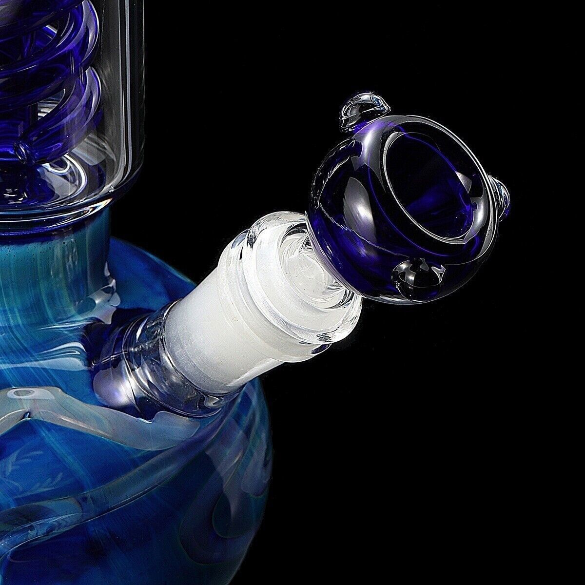 11&Prime; Galaxy Blue Space Glass Bong Water Pipe Smoking Hookah Bubbler W/Blue Bowl