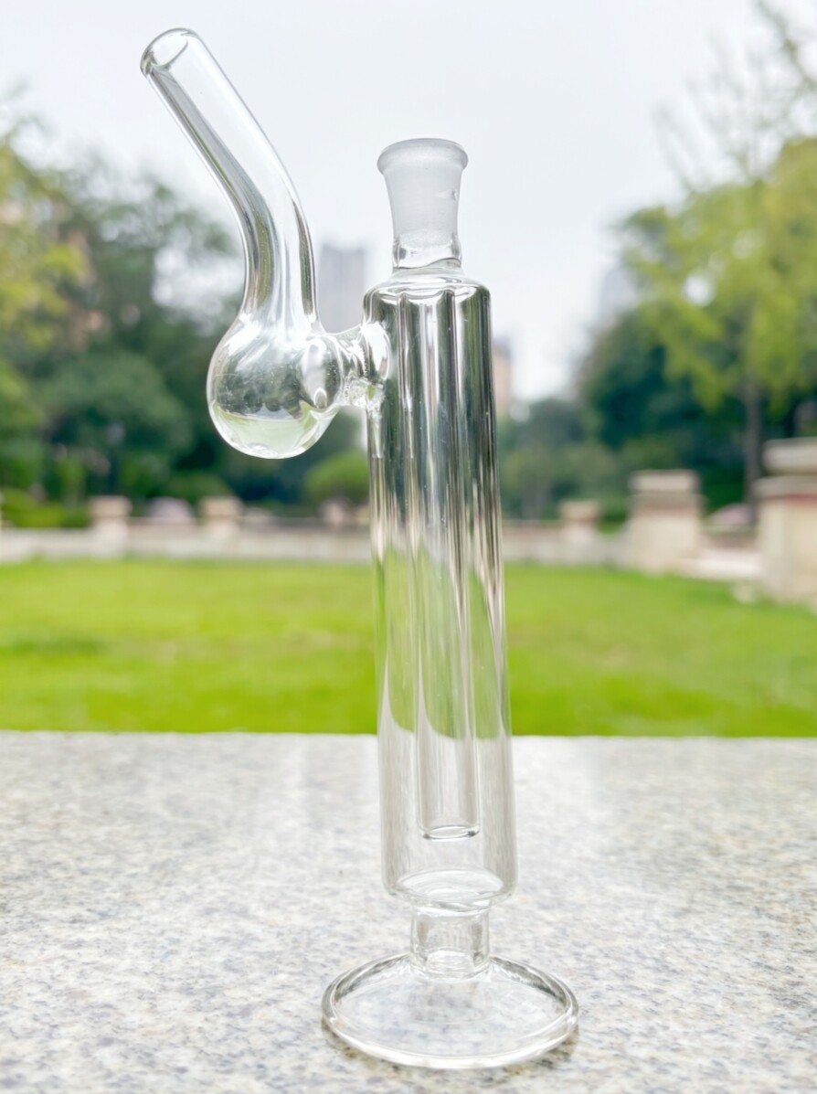 6inch Mini Glass Water Pipe Perc Bong Bubbler Shisha Hookah w/10mm curve Bowl