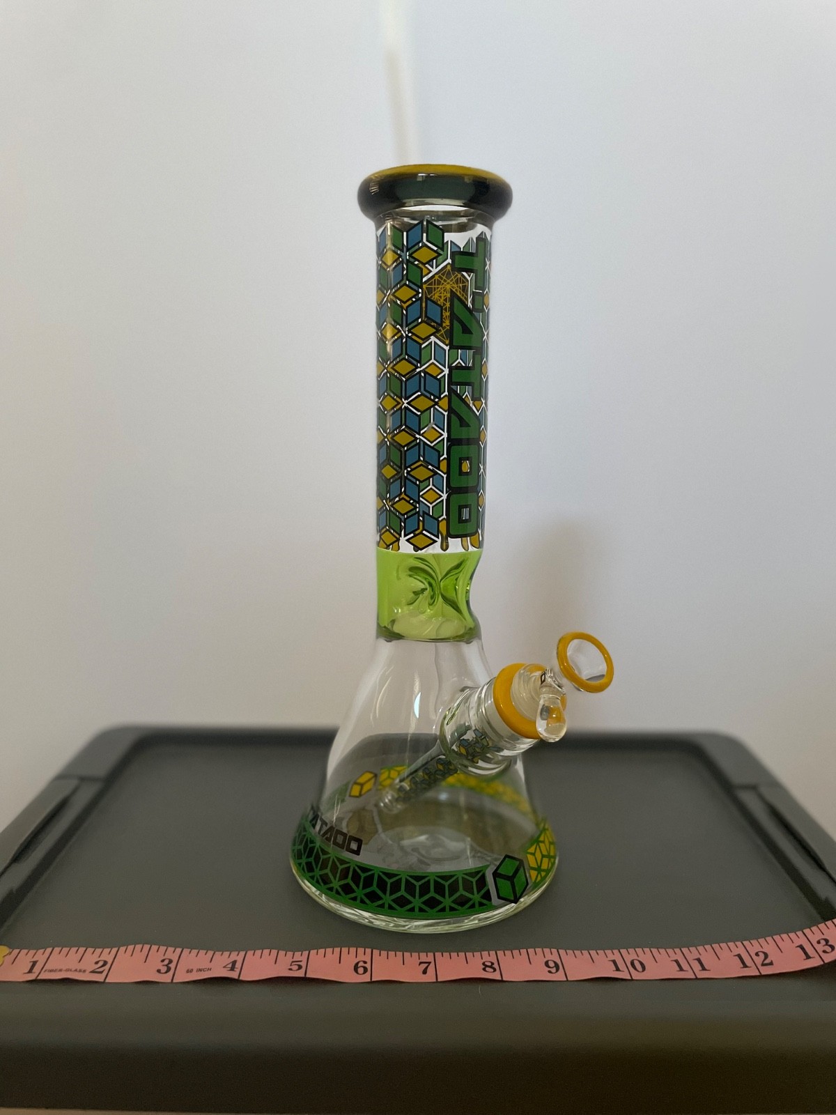 BRAND NEW Tattoo® Glass 12” Geometric Glass Bong Water Pipe 2.2lbs NEVER USED
