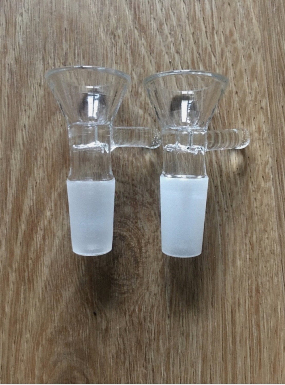 2 PC 14mm Male Glass Downstem Cone Bowls Stem Replacement Hookah Water Pipe