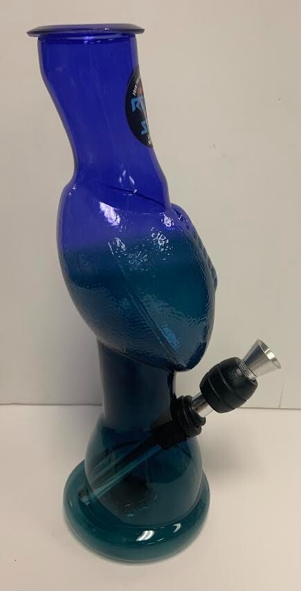 BIOTUBE RETRO STAR BUBBLE HOOKAH WATER PIPE THUMB CARB 10&Prime; BLUE/GREEN 1.5&Prime;M