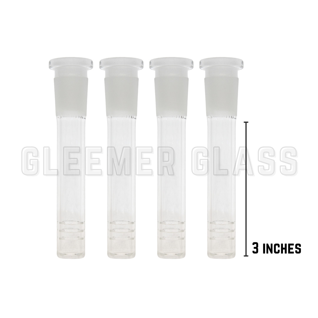 4x 3 inch Thick Glass Downstem for Hookah Water Pipe Bong (14MM X 19MM)