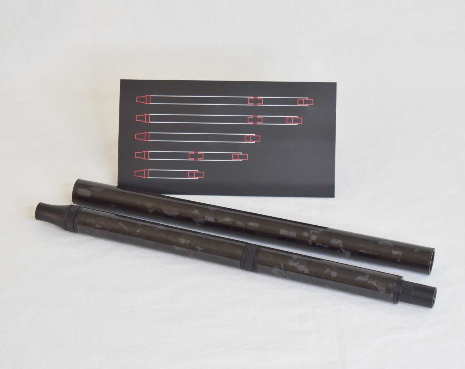 Black Customizable Hookah Mouthpiece: carbon + stainless steel