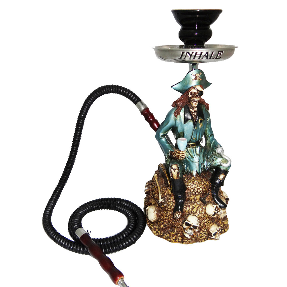 Patented Original Inhale Pirate Hookah – 1 Hose, blue