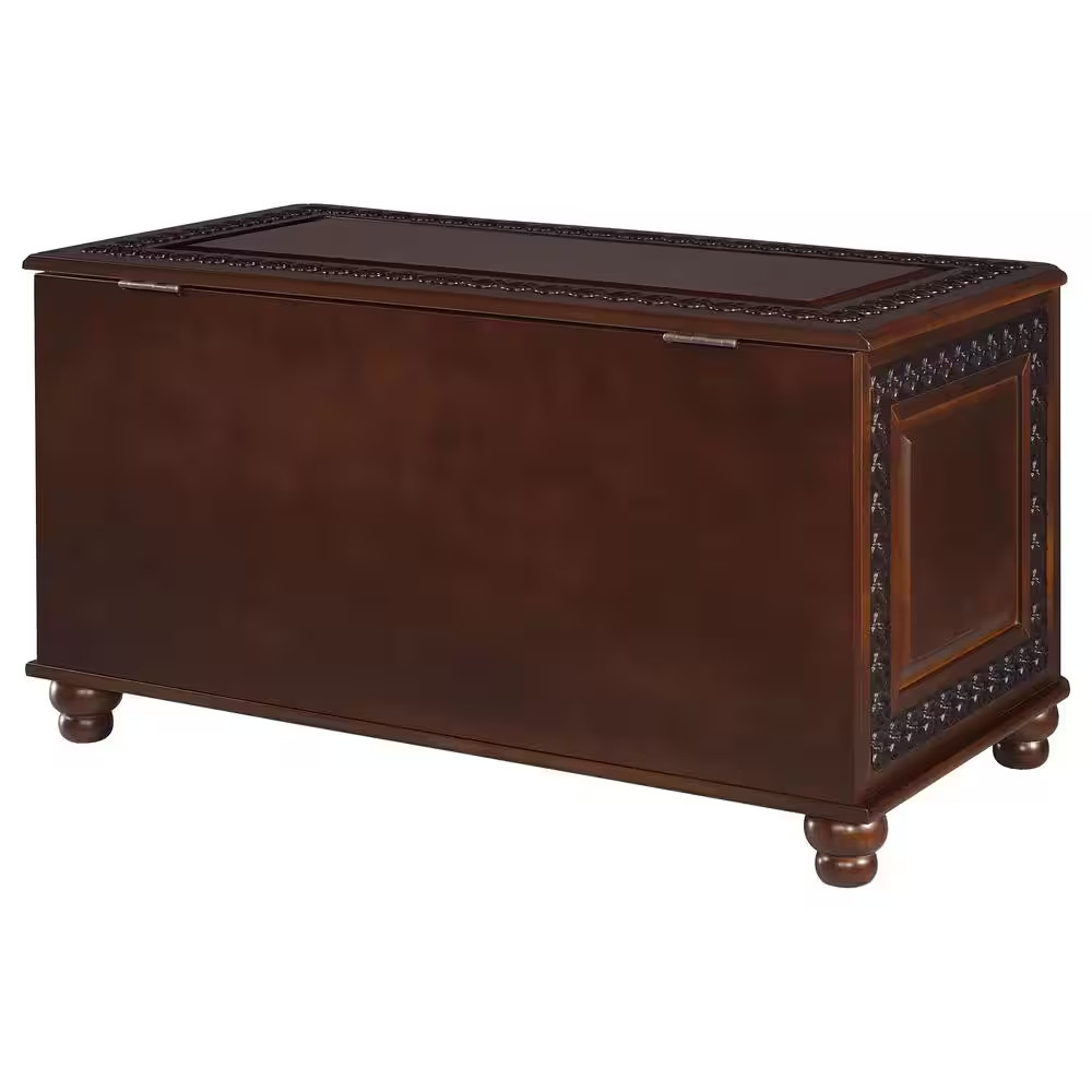 Finlay Deep Tobacco Trunk with Flip Open Storage 40 In. W