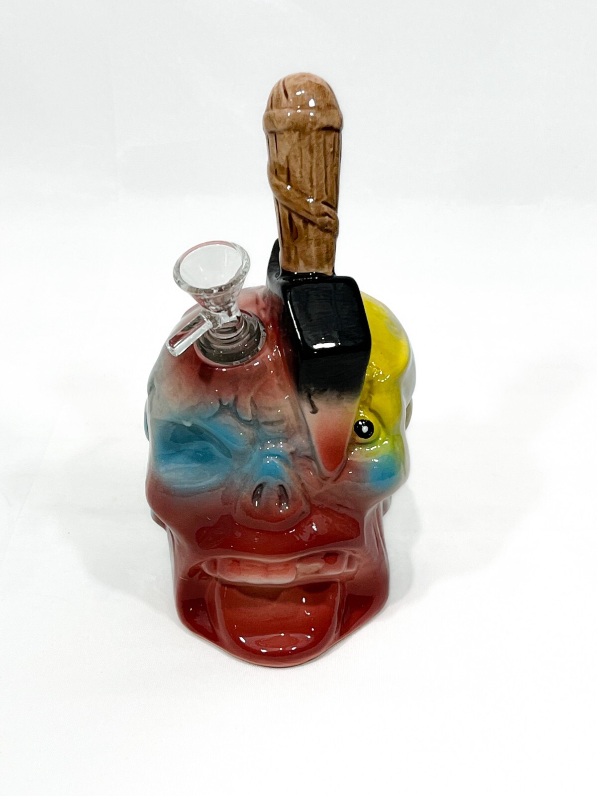 8.5&Prime; Ceramic Water Pipe – “PIRATE” Bubbler. With a glass-on-glass stem