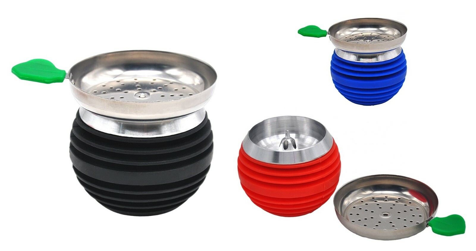 Silicon Covered Metal Hookah Bowl With Metal Top Cola Holder Screen Apple Shape