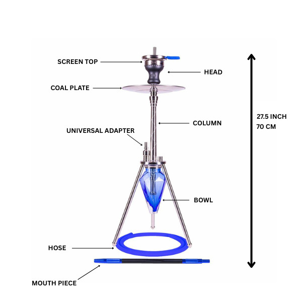Amy Deluxe German hookah shisha set, unio 001.01 (blue)
