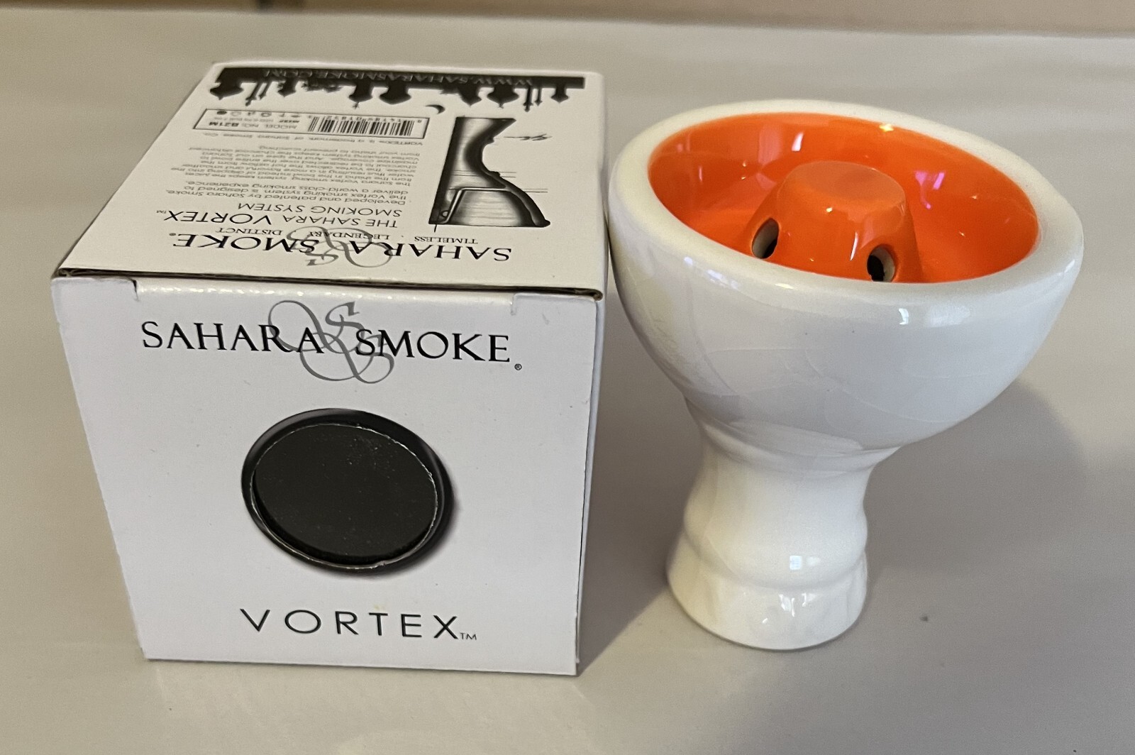 NEW WHITE ORANGE Vortex Hookah Bowl Shisha Head Smoking Accessory for Pipes