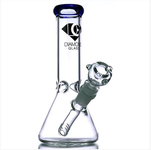 Diamond Glass – 8&Prime; Basic Beaker Base Water Pipe Bong – Blue