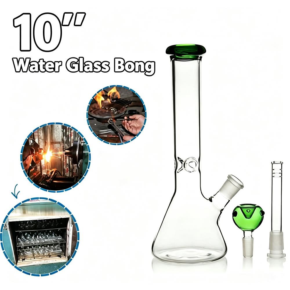 10&Prime; Heavy Glass Bong Water Pipe Smoking Bong Beaker + 14mm Bowl hookah-