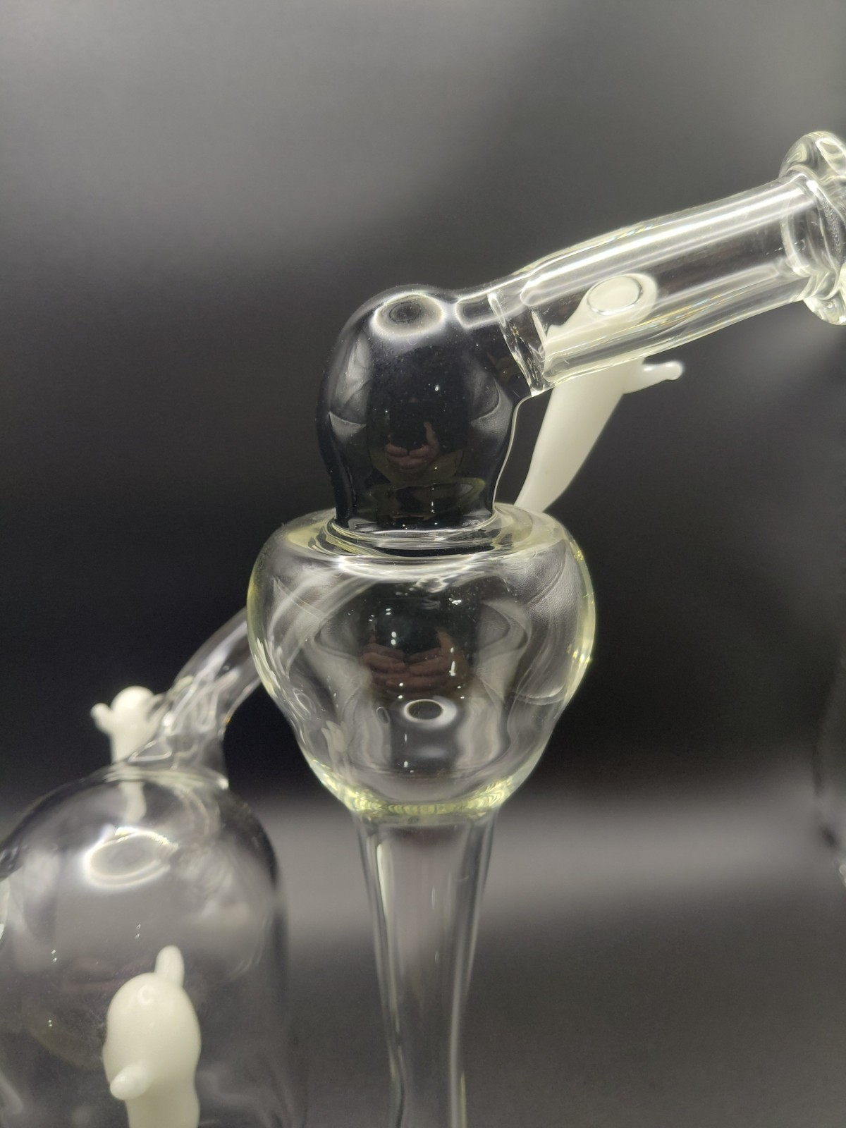 Clear and Black Glass Ghost Rig with Built-In Perc