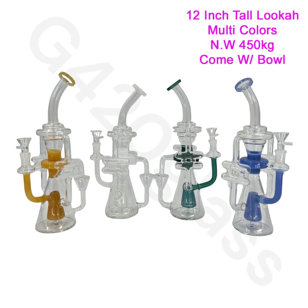 12 Inch Unique Recycler LOOKAH Water Pipe | Glass Bong Hookah Bongs
