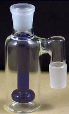 14MM BLUE CLEAR HOOKAH WATER PIPE ASH CATCHER SHOWER HEAD PERC 90DEGREE