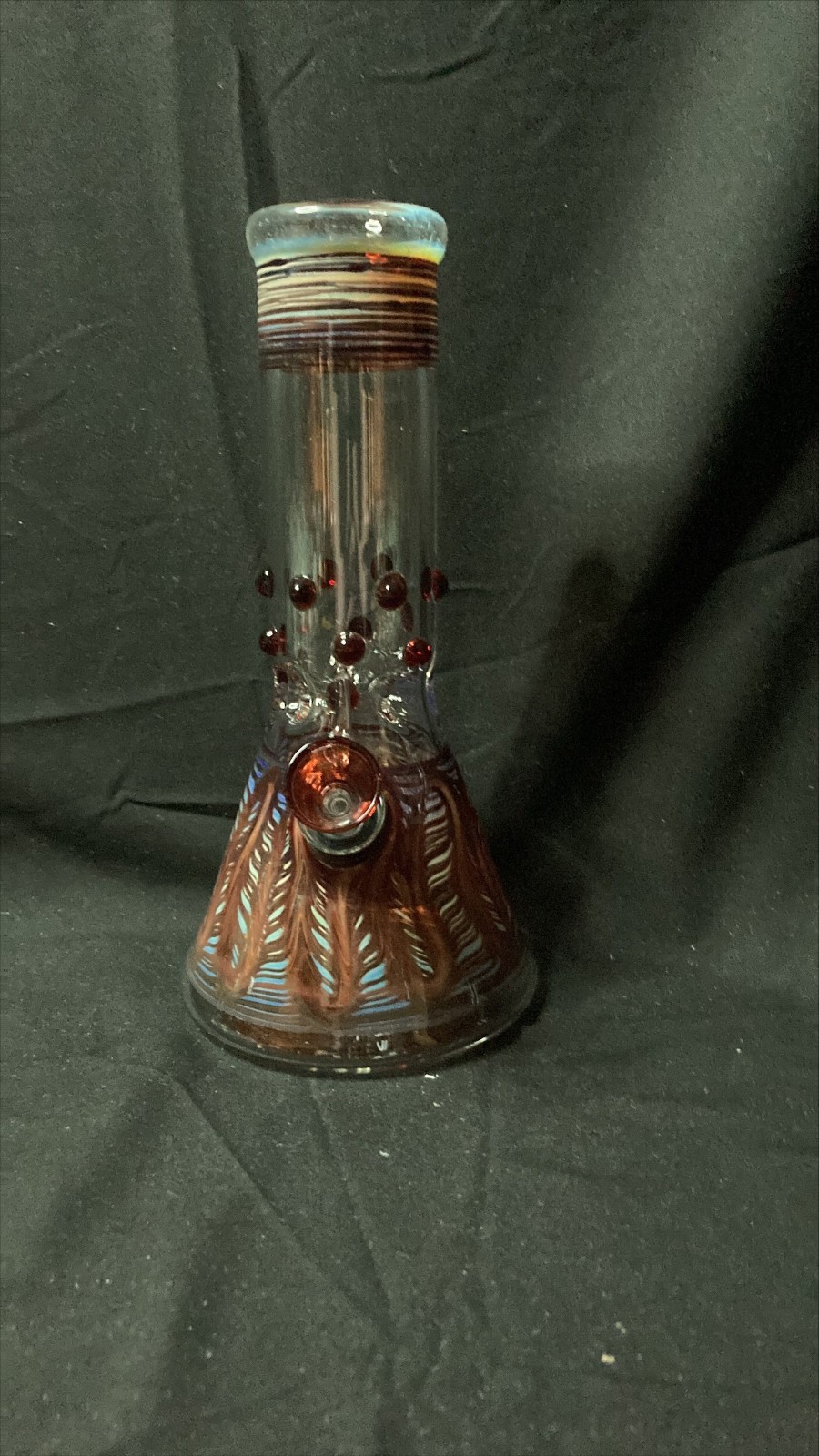 Wrap & Rake Marbles Beaker Water Pipe | Red | 8&Prime;