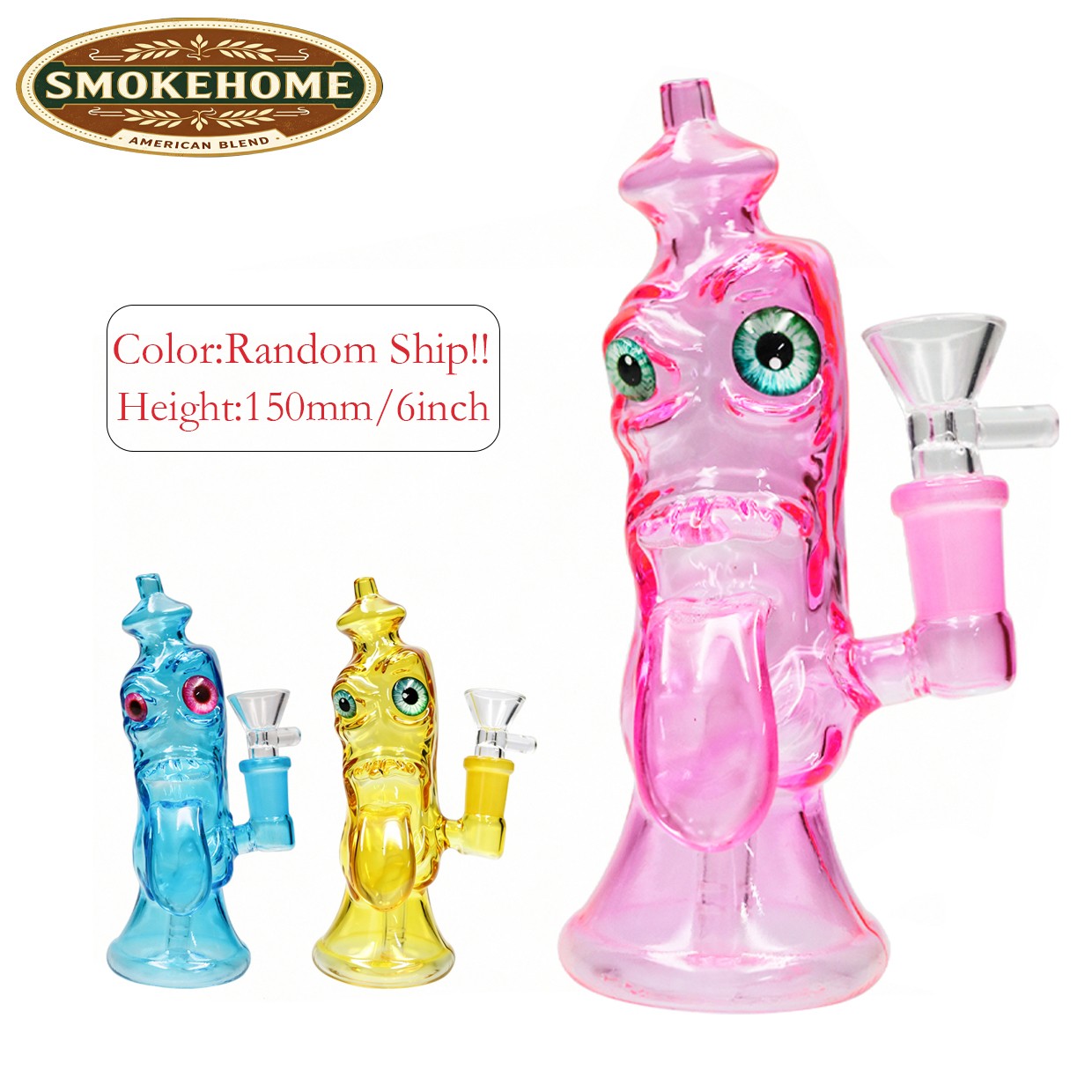 6in Mini Glass Bong Water Pipes Smoking Tobacco Bubbler Bongs 14MM Random Hookah