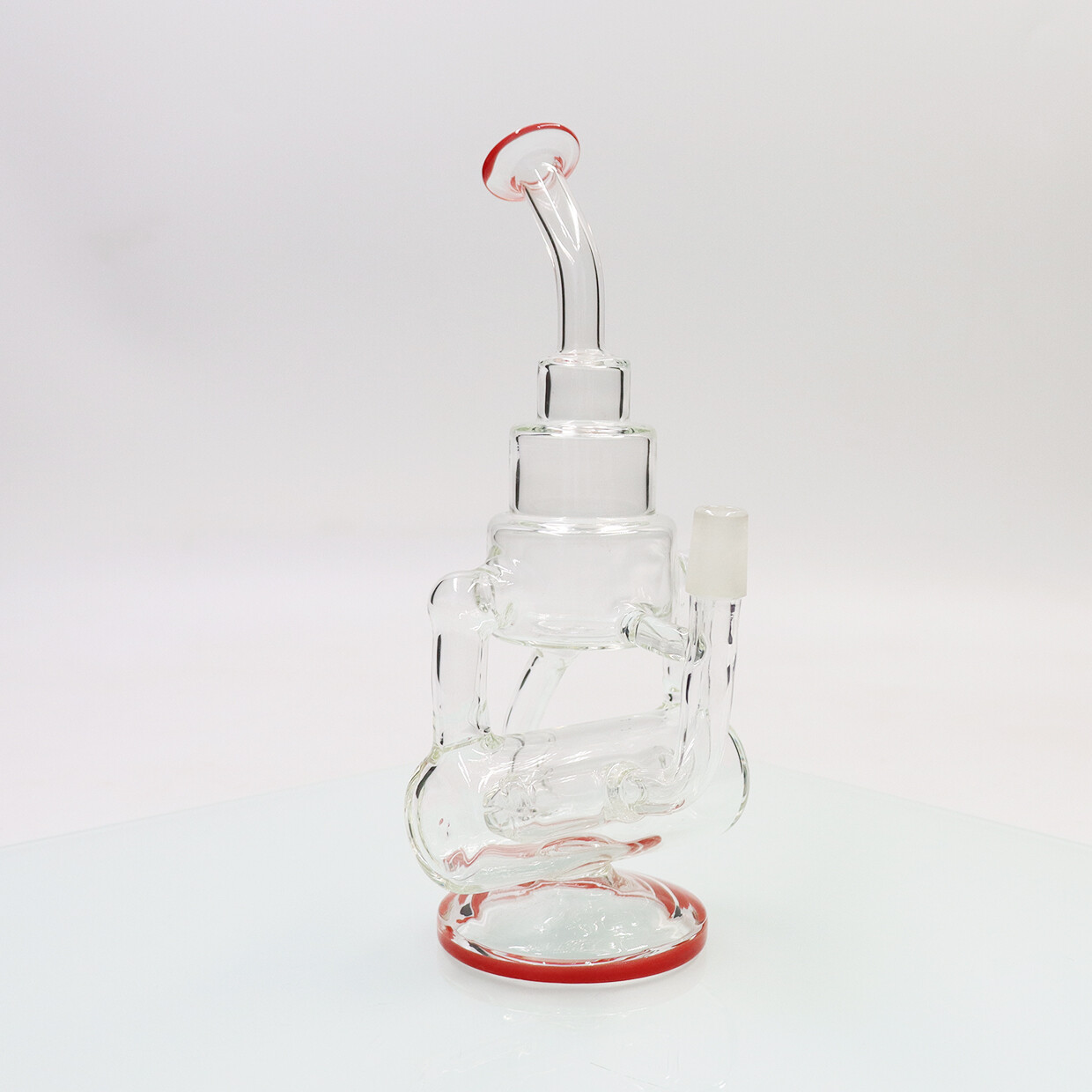 8.5-inch Clear Handmade Hookah Glass Smoking Waterpipes Double Recycler Bong