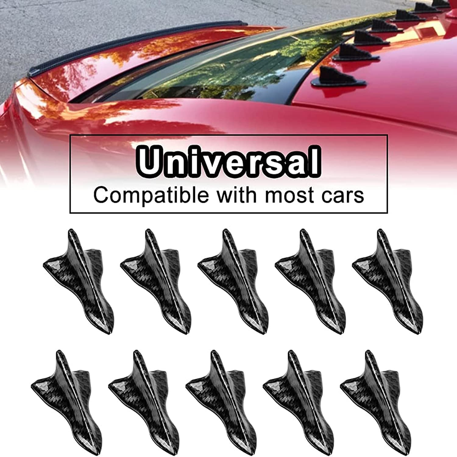 Air Vortex Generator Diffuser Shark Fin 10Pcs Set Kit Compatible