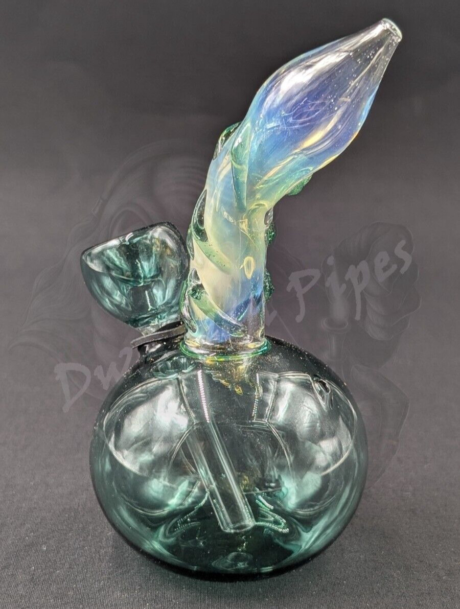 5&Prime; Inch Glass Hookah Water Pipe Bong Round Teal