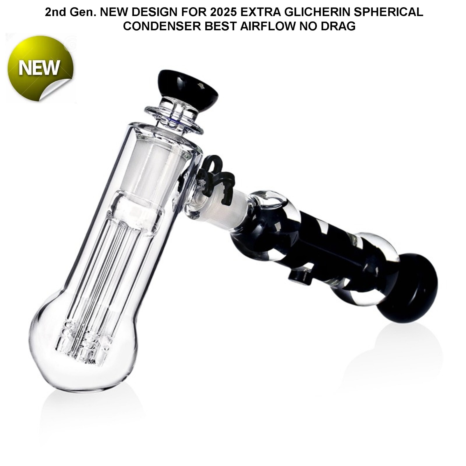 Phoenix Black Freezable Liquid Hammer Water Pipe Perc No Drag 🔥💨🎆🌟💥🚀🪐 🌌