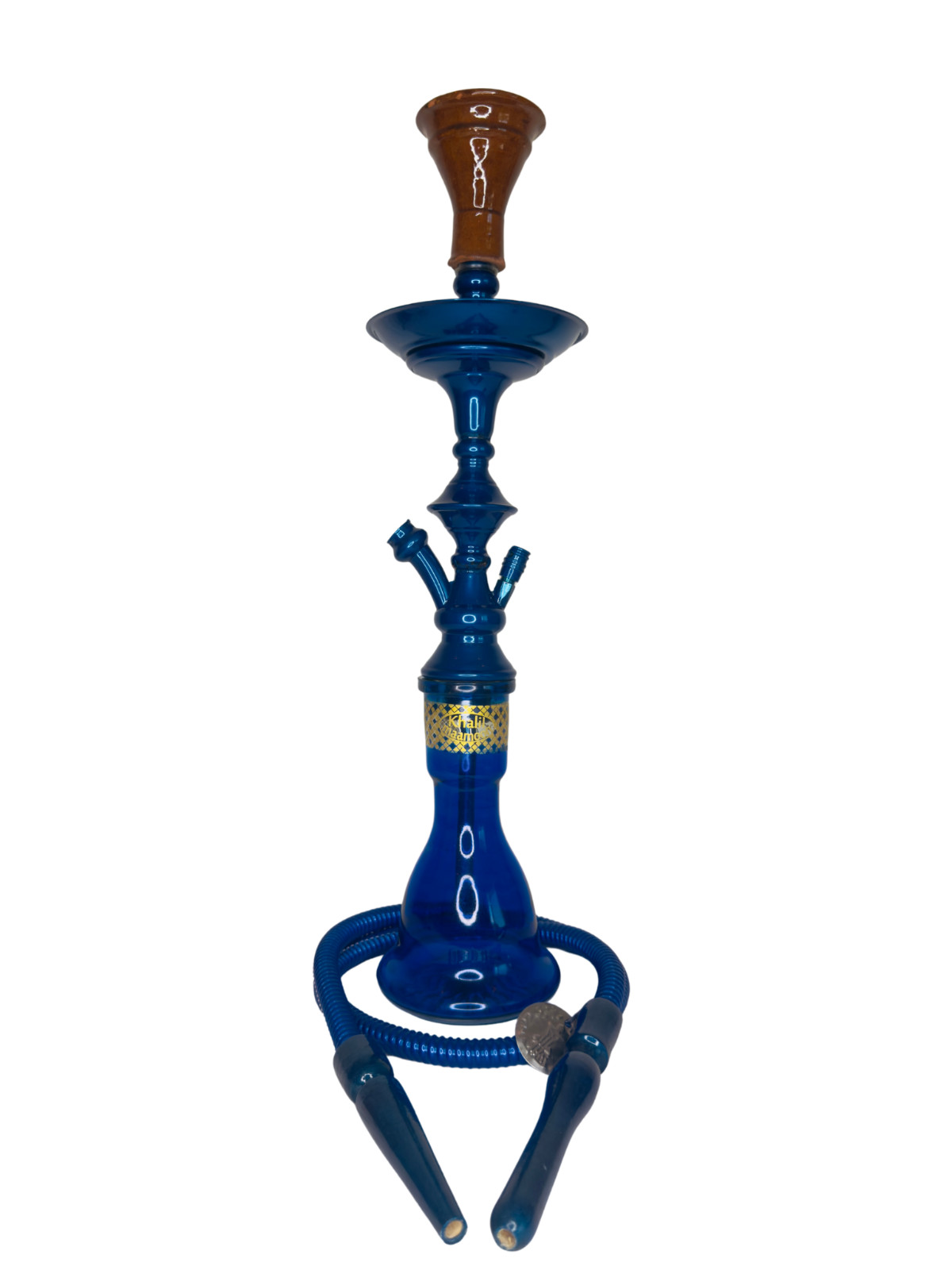 Khalil Maamoon Egyptian Hookah shisha set handcrafted Safari small blue