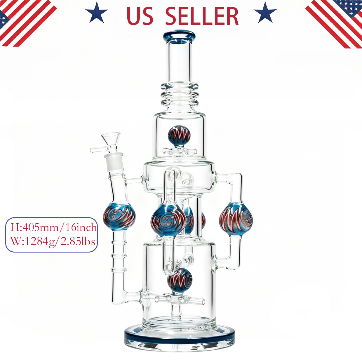 Super Heavy 16 »(XL) Glass Bong and Water Pipes Smoking Perc Bongs w/14mm bowl