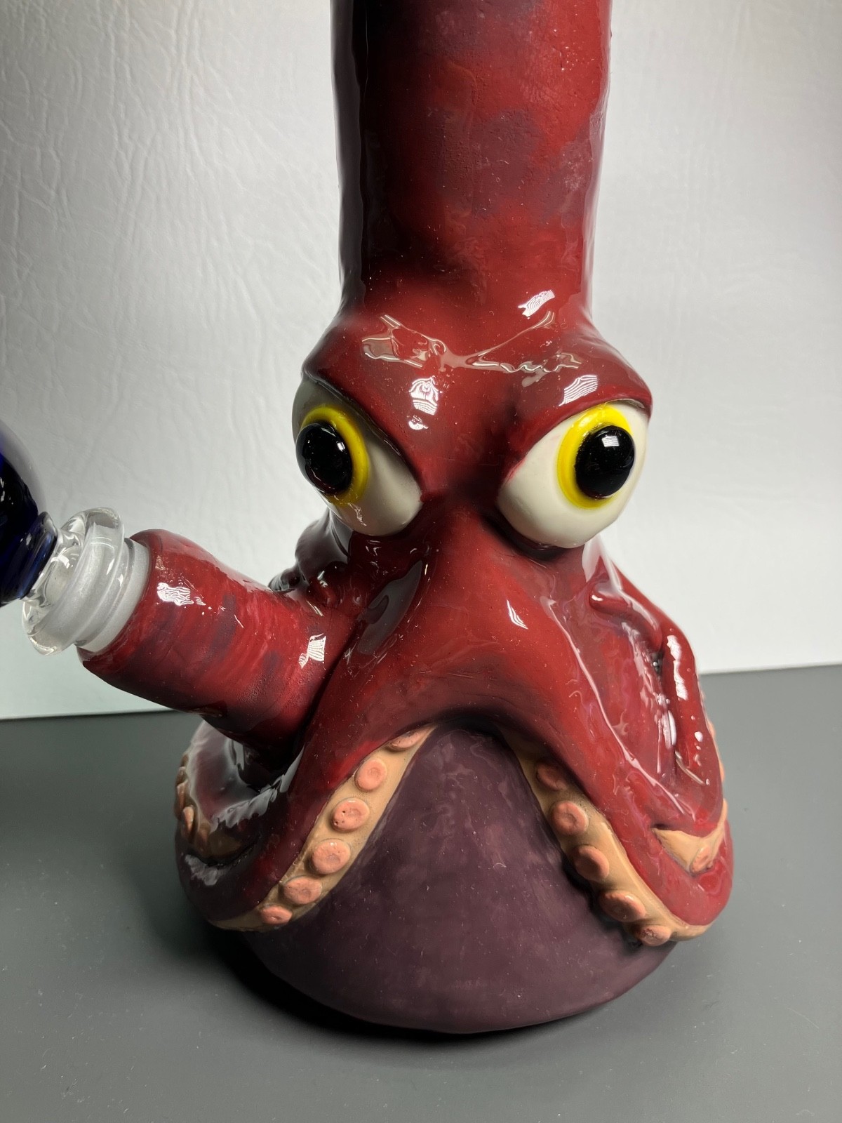 10&Prime; Heavy Glass Octopus Monster Bong Tobacco Water Pipe | Polymer Clay & Resin
