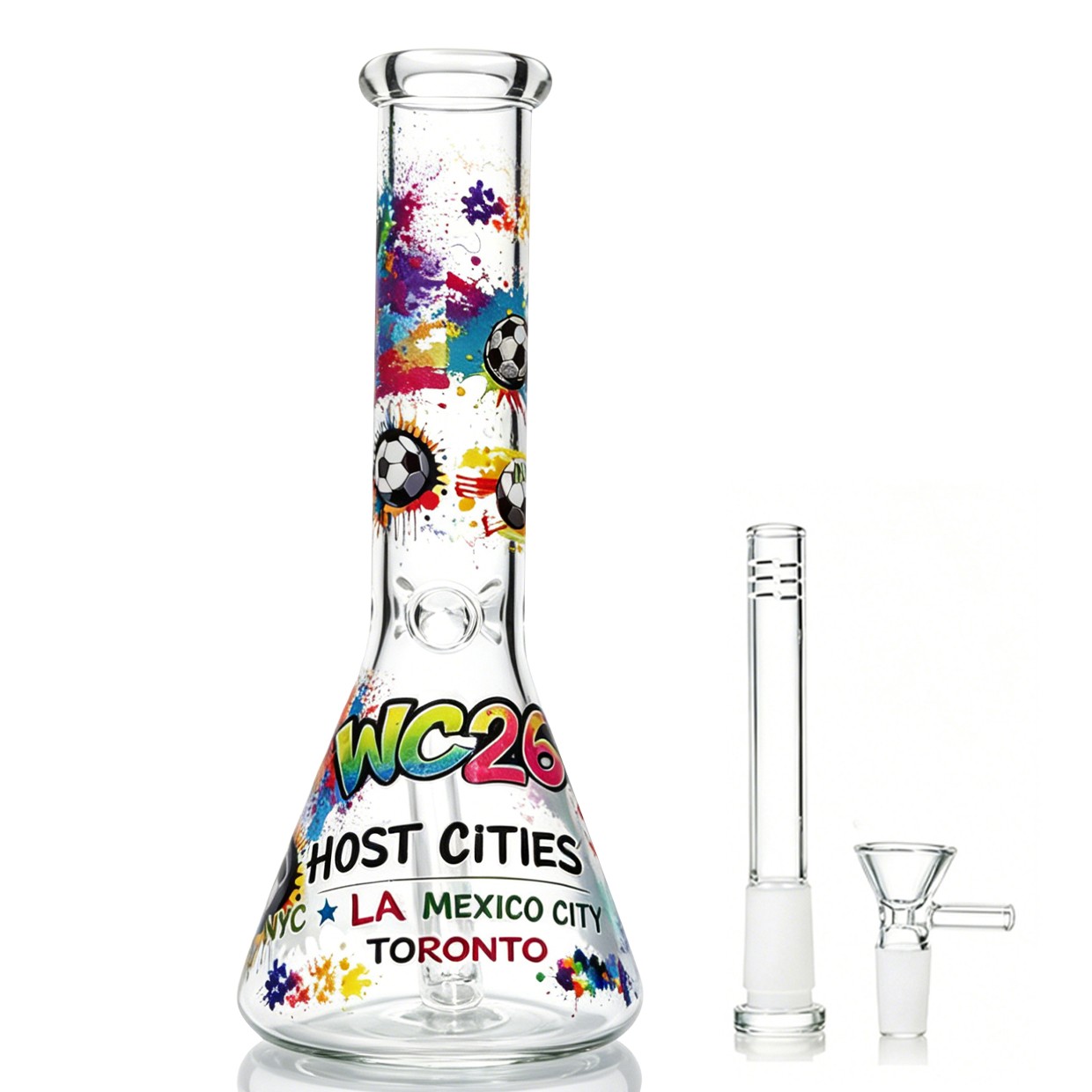 10 » Glass Bongs and Water Pipes Tobacco Smoking Beaker bongs w/14mm bowl Hookah