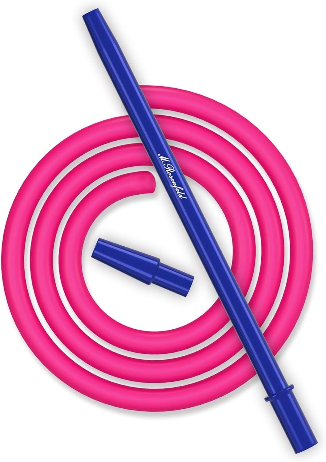 60&Prime; Pink Hookah Hose with Blue Easy-Grip Mouthpiece for Smooth Smoking