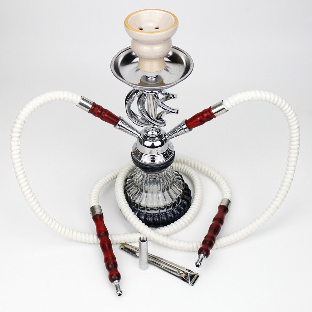 Small Glass Hookah Set 2 Hose Portable Shisha Narguile Chicha Kit Bowl…..