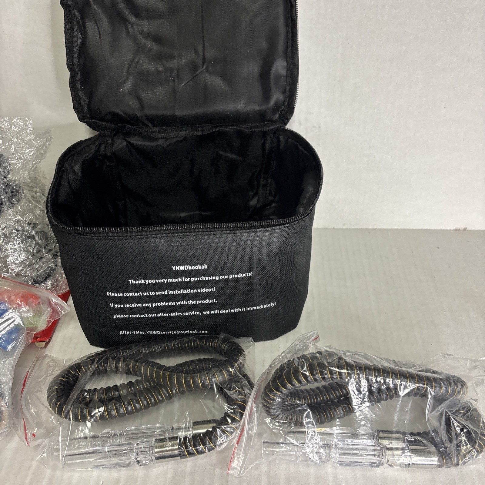 YNWD Hookah 2 Hose Glass Bowl Complete Set New In Box