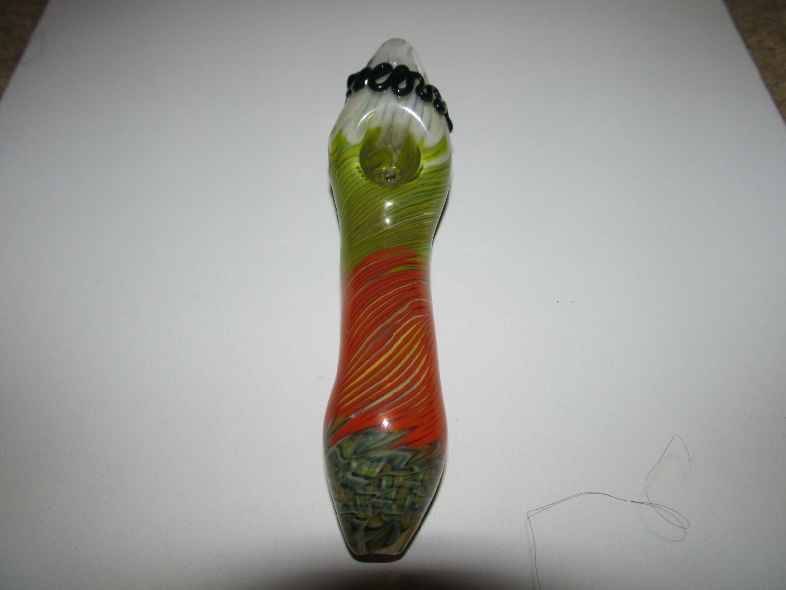5.75&Prime; Orange Green Unique Design Thick Glass Handmade TOBACCO Smoking Hand Pipe