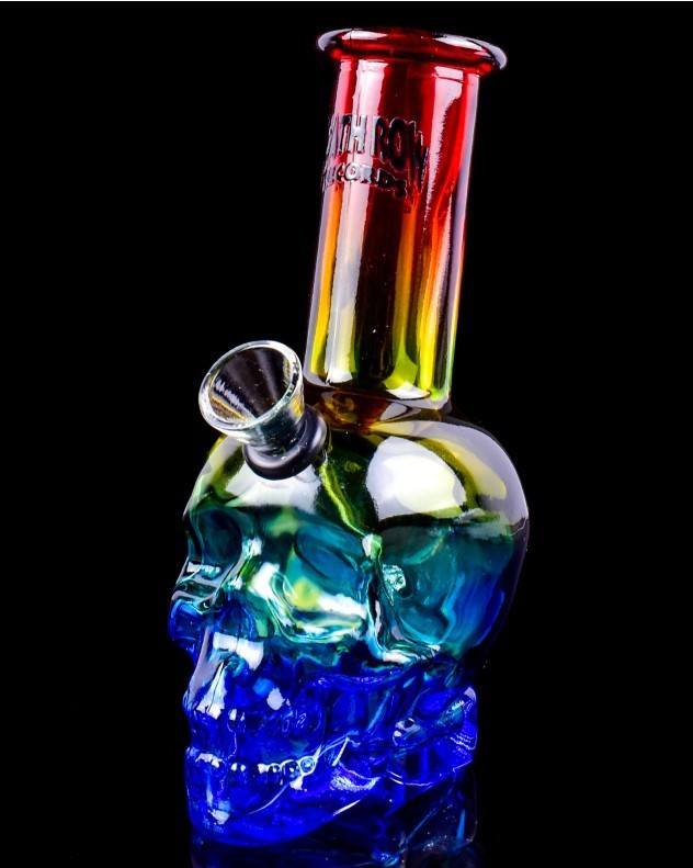 Water Pipe Bong DEATH ROW RECORDS Skull Bubbler 6” Inch Hookah – Black & Silver