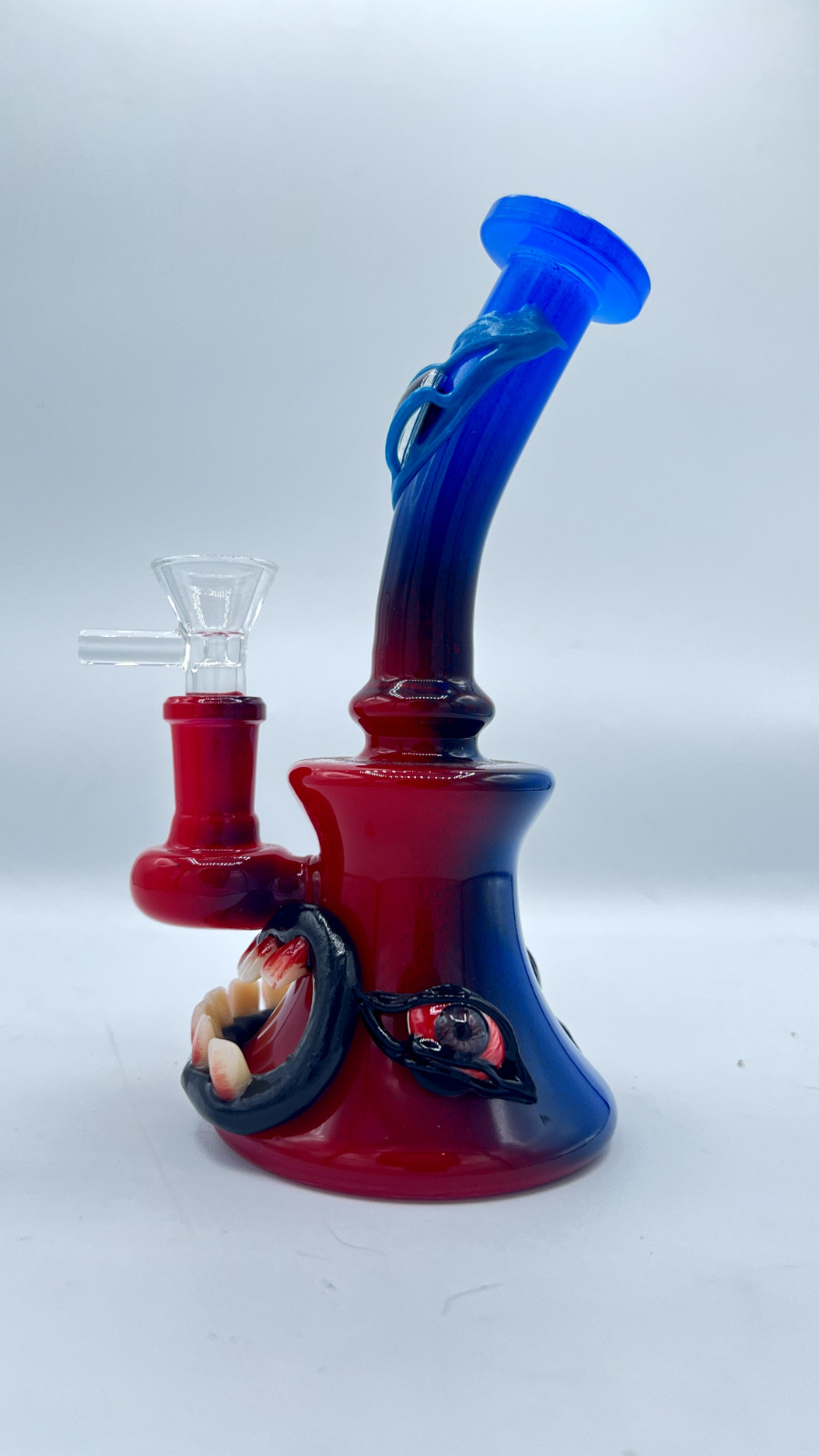 7&Prime; Thick Glass Colorful Monster Glow N Dark Hand Pipe Bong Beaker Bubbler Bowl