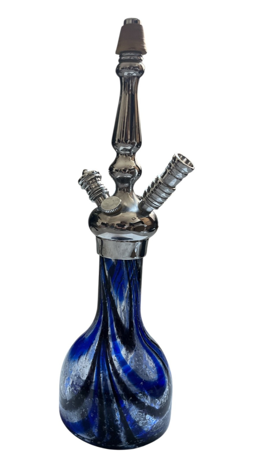Hookah Shisha Pharaoh&rsquo;s Stainless Steel & Glass 16&Prime; Tall
