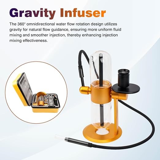 New Gold Gravity Infuser 15” 360 Degree Water Rotation