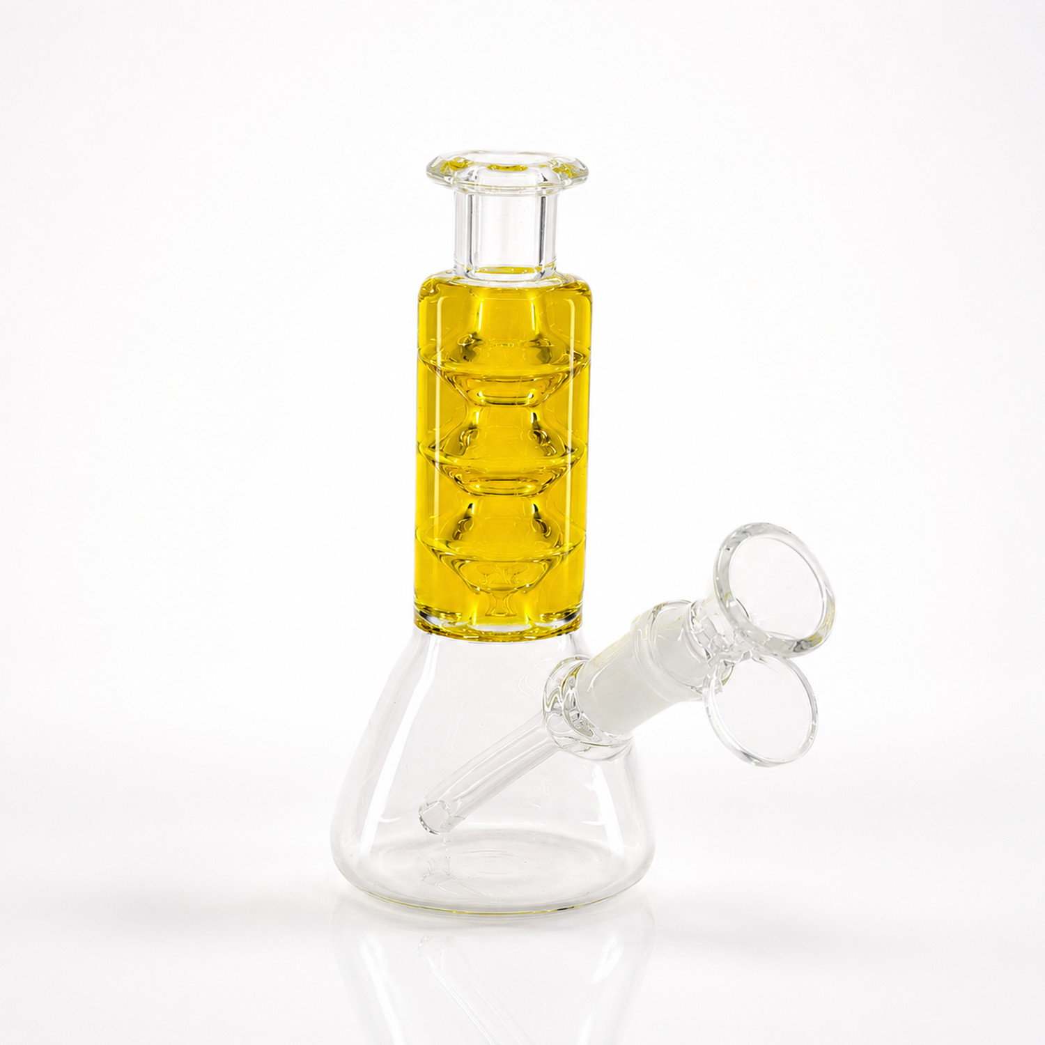 5.5&Prime; Yellow Mini Glycerin Freezable Glass Beaker Bong Water Pipe Smoking Hookah