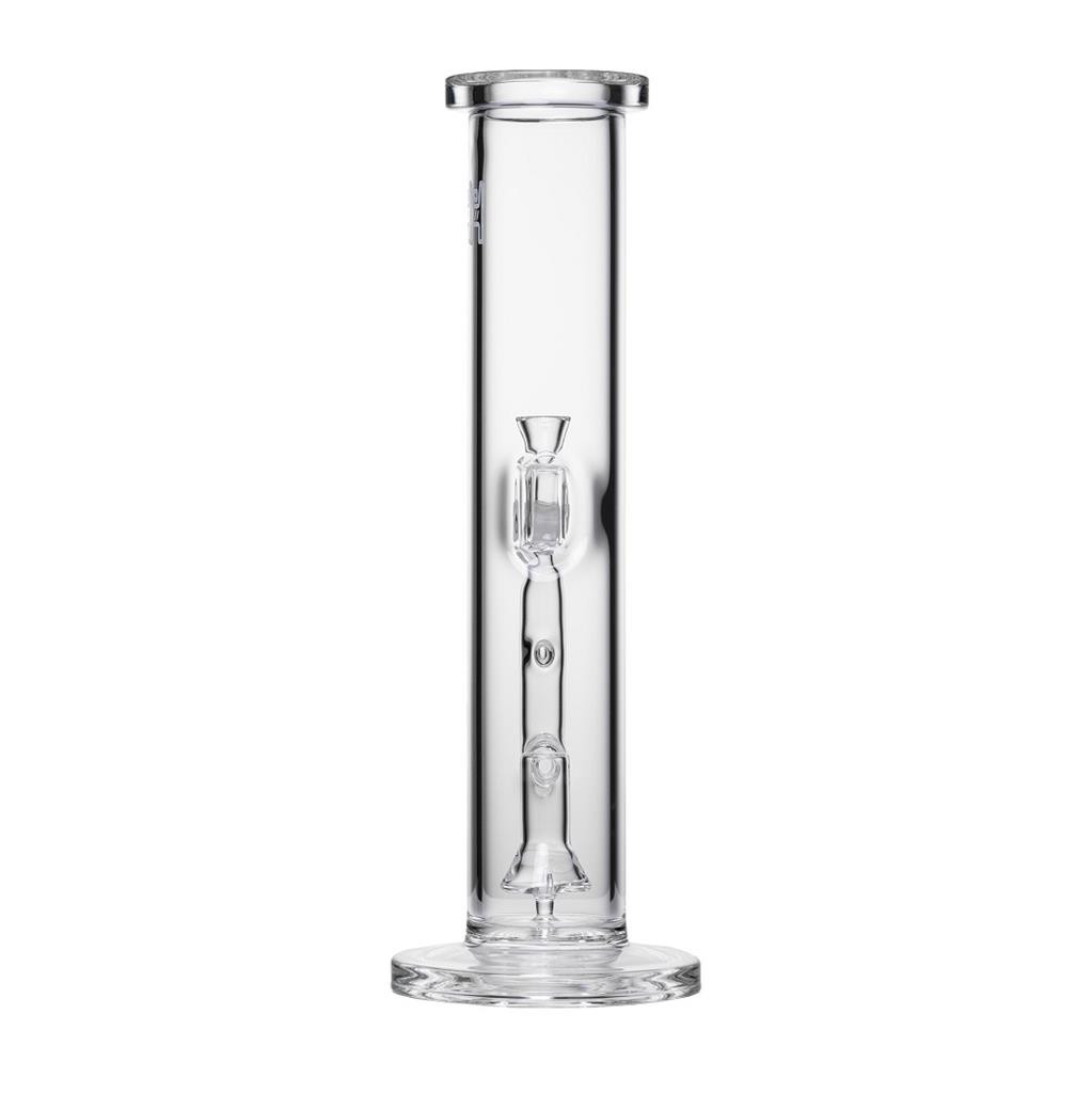 Human Grade 12&Prime; Tube Water Pipe CLEAR W BLACK ACCENT Thick Boro Glass