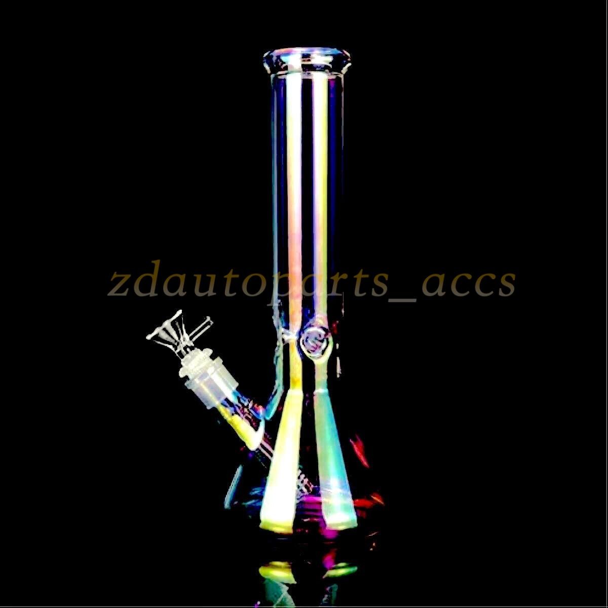 10&Prime; Heavy Glass Bongs Percolator Water Pipe Hookah 14mm Bowl Rainbow Color Bong
