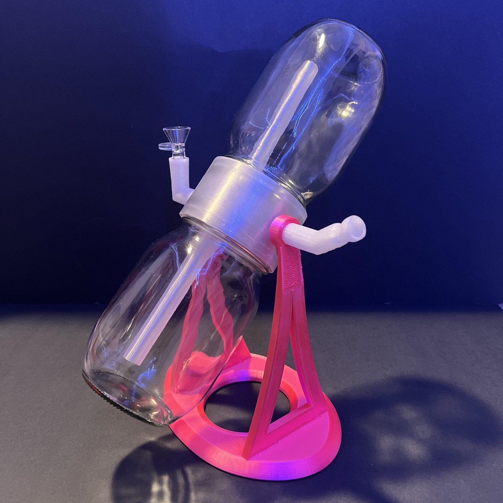 360 Rotating Gravity Bong/Hookah Water Pipe. Neon Pink Edition