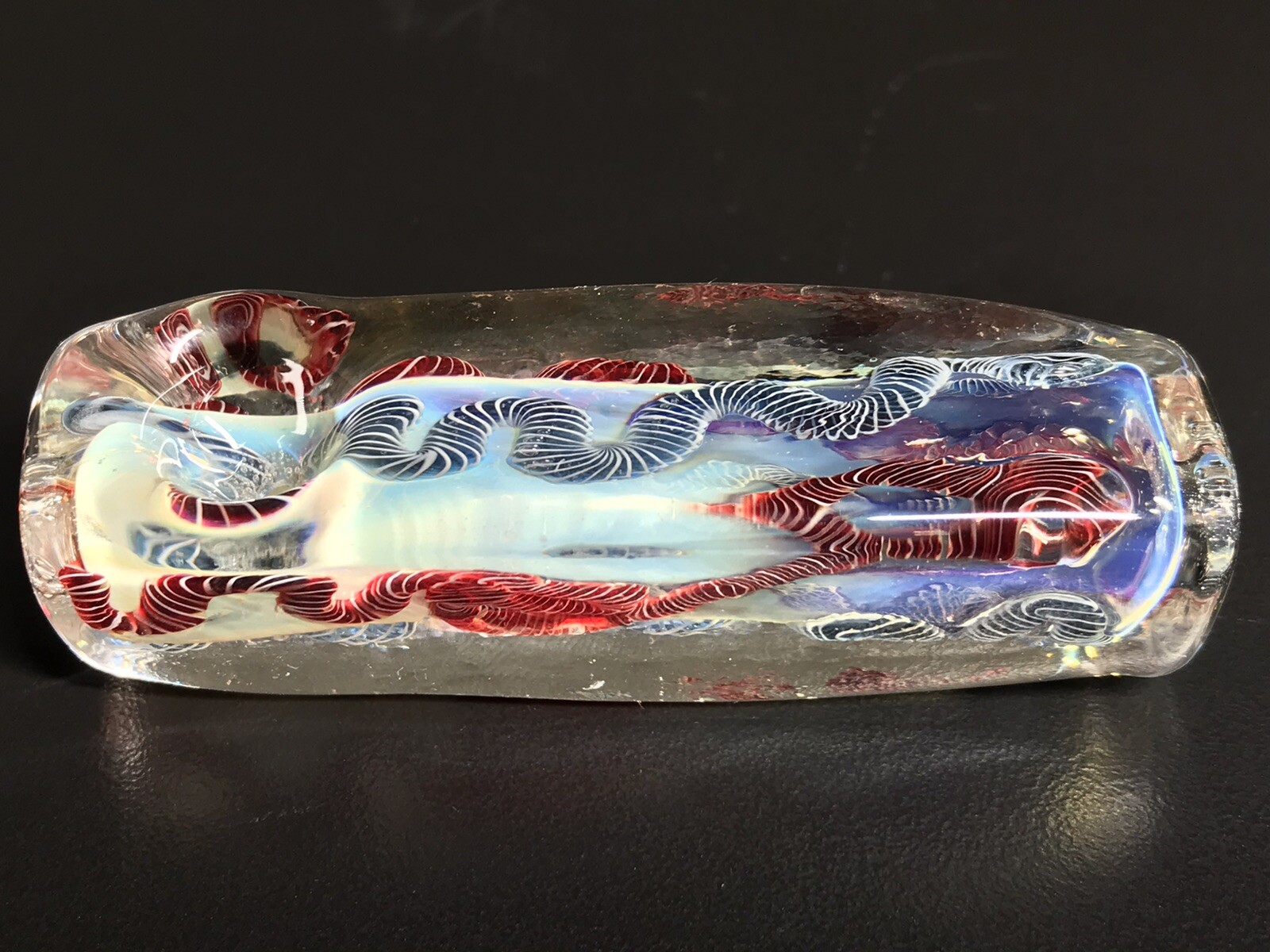 TOBACCO SMOKING NEW HAND PIPE BLOWN GLASS 2.5” SQUARE USA BODY BLOCK SPOON XC23R