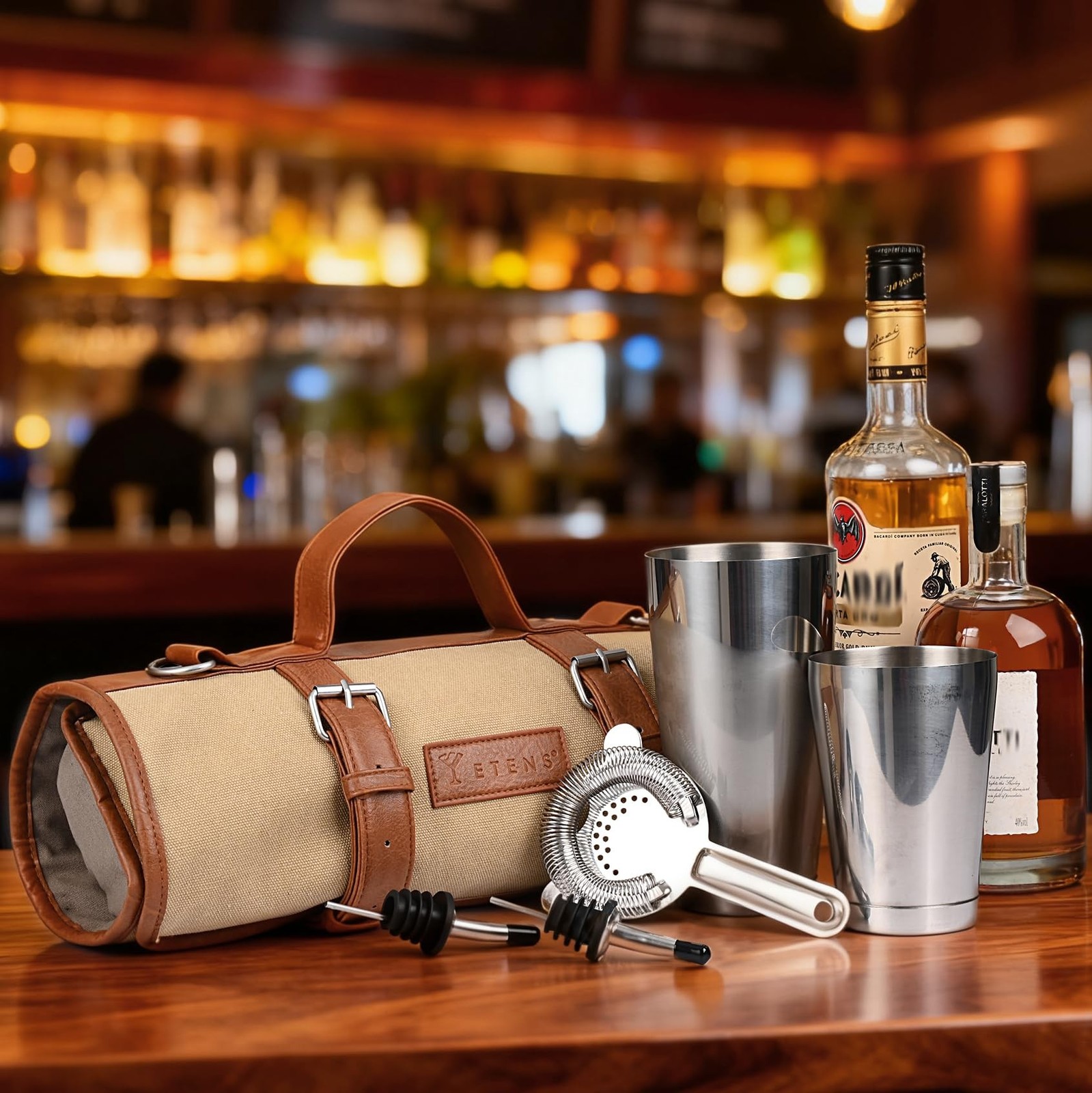 Etens 22 Piece Travel Bartender Kit with Bag, Portable Stainless Steel Profes…