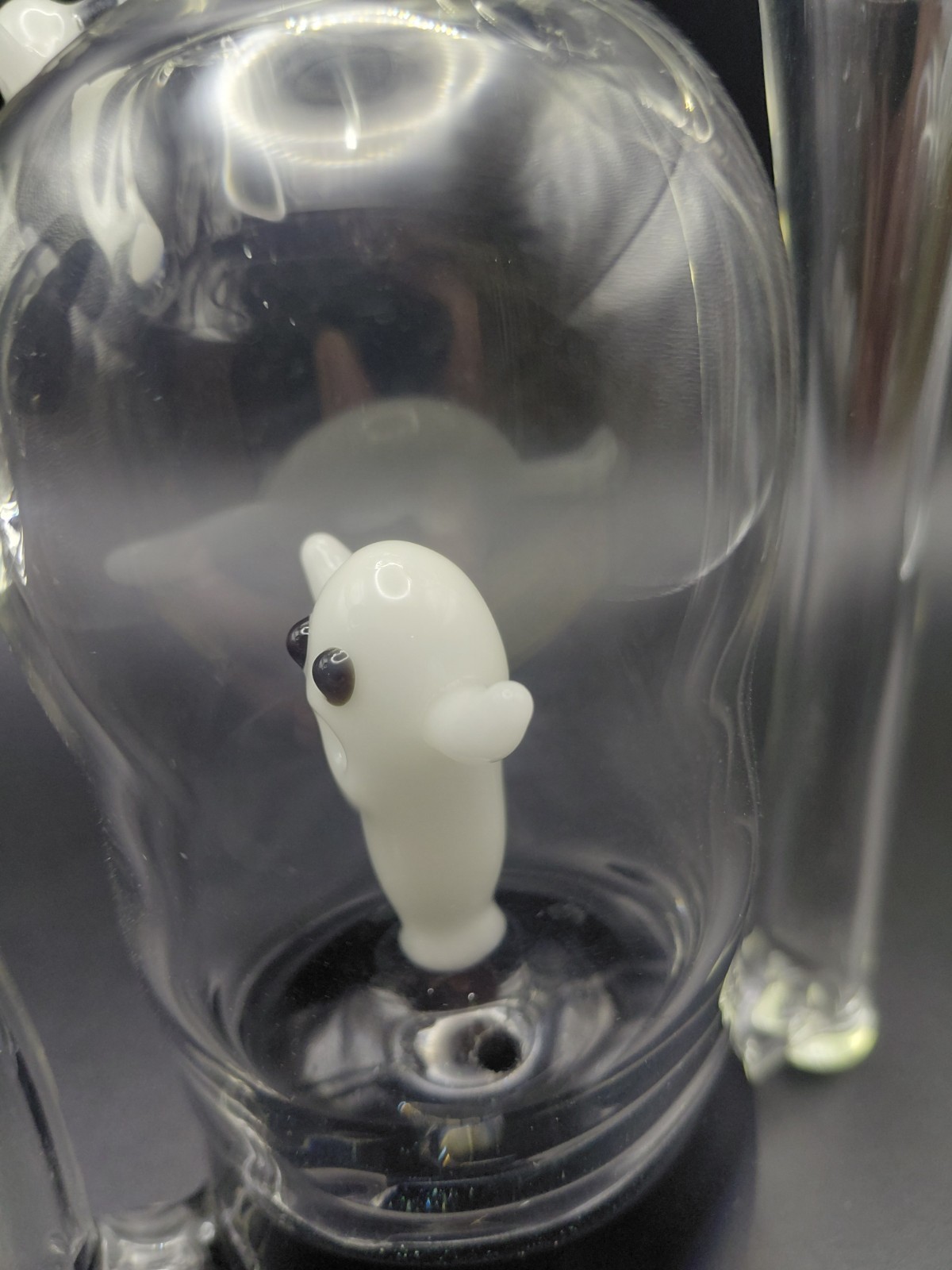 Clear and Black Glass Ghost Rig with Built-In Perc